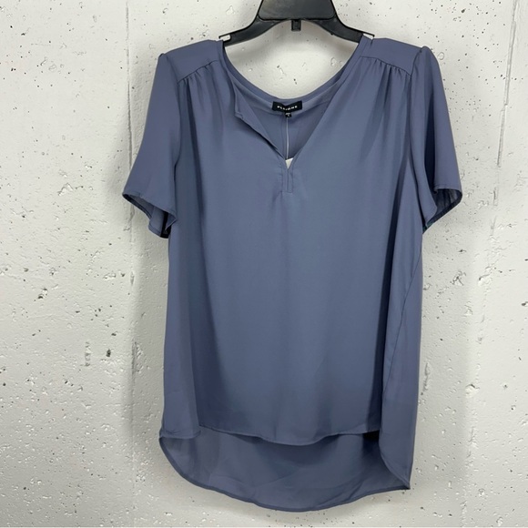 Pleione Women’s Size Large Gray Notch Neck Blouse NEW - Picture 2 of 9